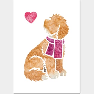 Watercolour Cockapoo (or Cavapoo) Posters and Art